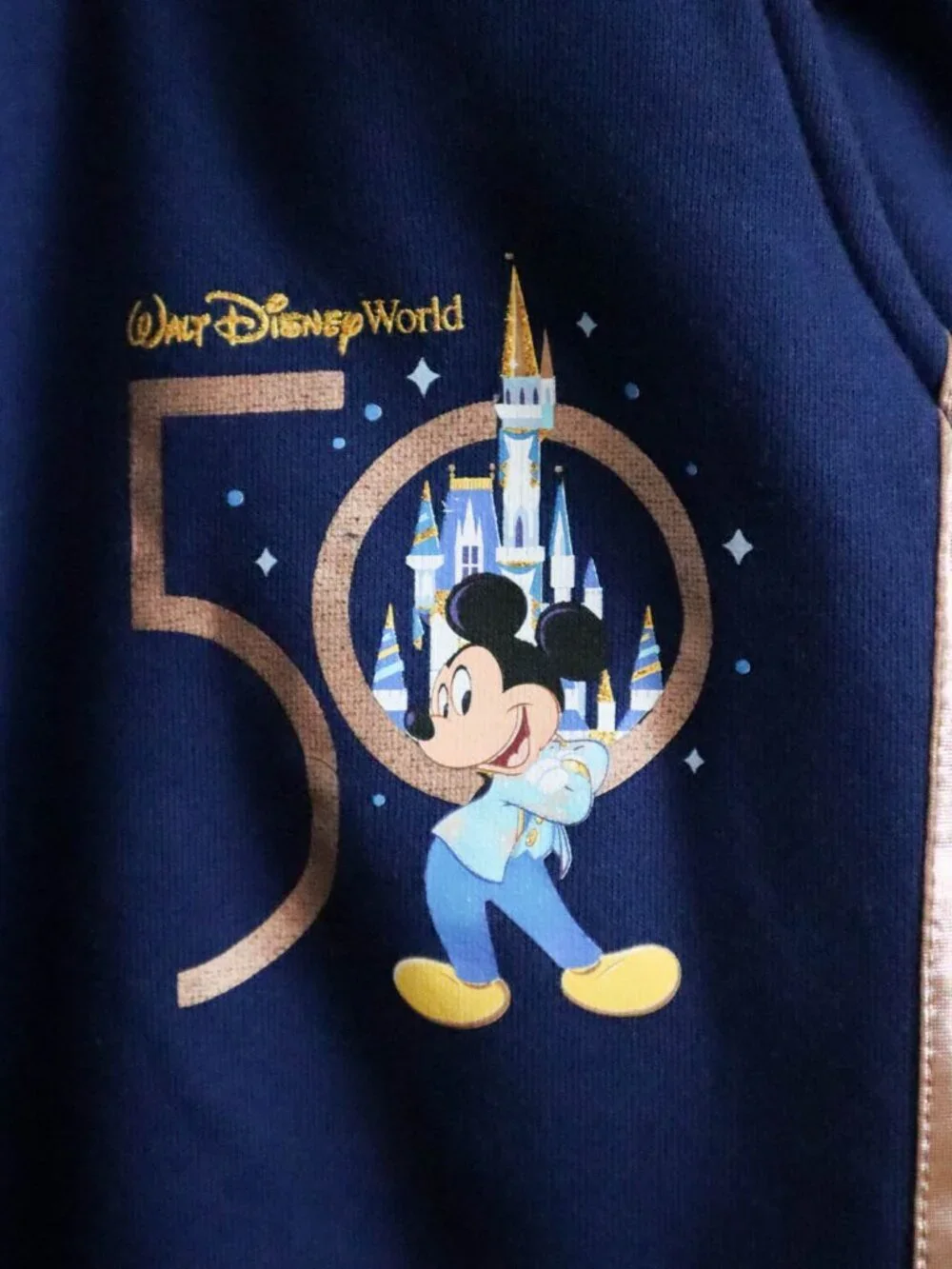 Mickey Mouse Sweatpants Joggers Walt Disney World 50th Anniversary 2x Iridescent - Picture 2 of 6